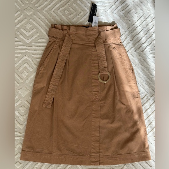 NWT Banana Republic Tan Belted Paper Bag Midi Skirt Size-6Tall - Picture 14 of 16